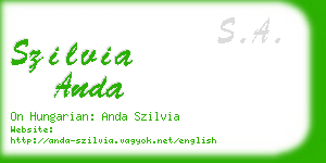 szilvia anda business card